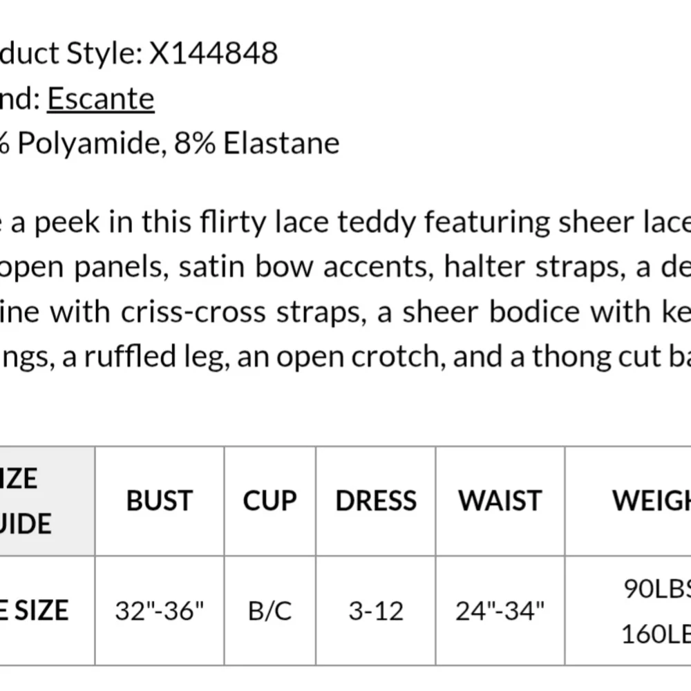 NEW Escante Sexy Allover Lace Ruffles Peek-a-boo Cup Teddy Royal Blue One Size